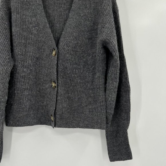 Quince Women's Charcoal Gray Baby Alpaca-Merino Wool Cropped Cardigan sz S NWT - Picture 3 of 6